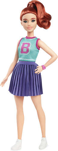 Mattel Barbie Fashionistas Doll #232 in Jersey Top And Pleated