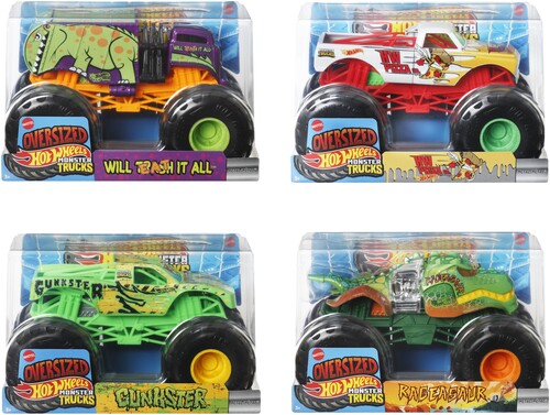 Mattel - Hot Wheels Oversized Monster Trucks 1:24 4-Piece C Assortment