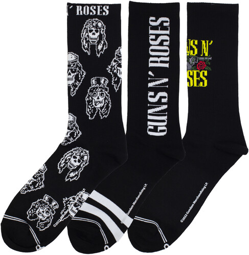 PERRI'S GUNS N' ROSES VOLUME CREW SOCKS (3 PACK)