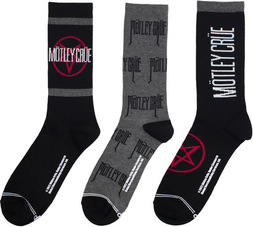 PERRI'S MOTLEY CRUE KNIT CREW SOCKS (3 PACK)