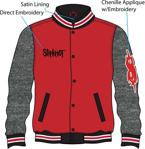 SLIPNOT VARSITY FLEECE JACKET F/ B/ S RED/ CHR MED