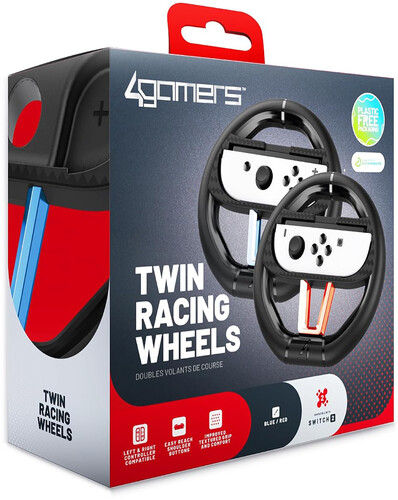 Switch 2 Accessory:  Racing Wheel - 4Gamers Twin Racing Wheels